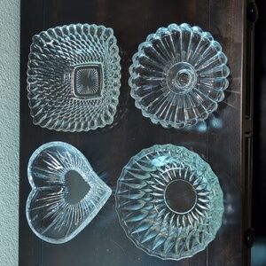 Four (4) Vintage Candy Dishes - Mikasa / Hoosier Glass / Indiana Glass / Heisey